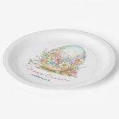 Personalisierter Name des glücklichen Ostereis Pappteller (Schrägansicht)