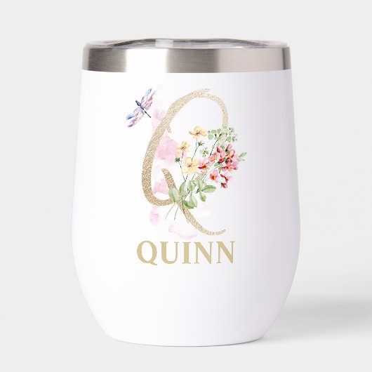 Personalisierter Name des Gold Script Letter Q Mon (Rückseite)