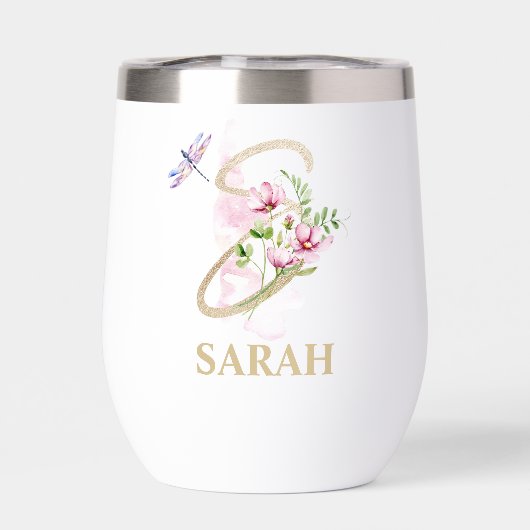 Personalisierter Name des Gold-Script-Letter-S-Mon (Rückseite)