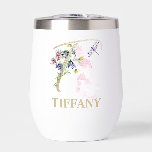 Personalisierter Name des Gold Script Letter T Mon (Vorderseite)