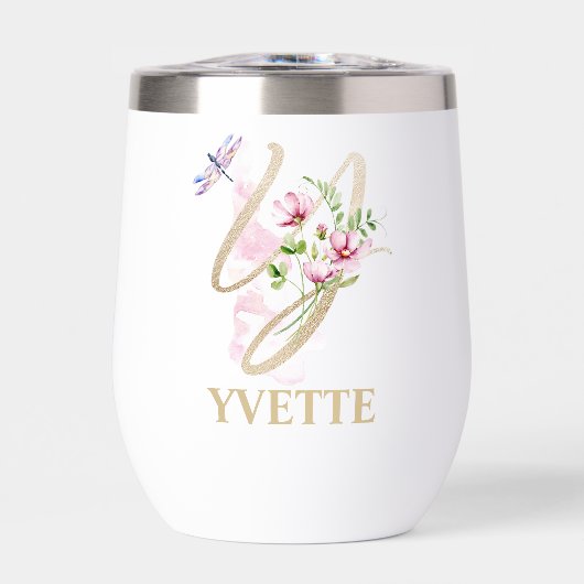 Personalisierter Name des Gold Script Letter Y Mon (Vorderseite)