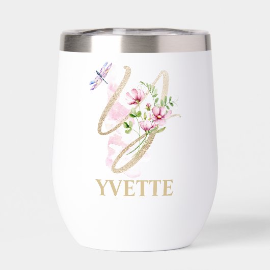 Personalisierter Name des Gold Script Letter Y Mon (Rückseite)