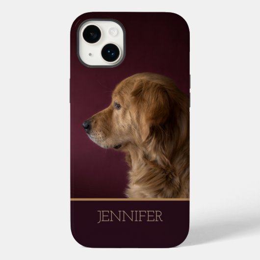 Personalisierter Name des Golden Retriever | Hund Case-Mate iPhone Hülle (Rückseite)