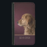 Personalisierter Name des Golden Retriever | Hund Geldbeutel Hülle Für Das Samsung Galaxy S5<br><div class="desc">Dieses Design verfügt über einen Golden Retriever Hund mit der Möglichkeit,  den Textnamen zu personalisieren oder zu löschen,  der in beliebter moderner Typografie geschrieben ist. #retriever #dog #personalisiert #Tasche #puppy #niedlich #gifts #fashion #Samsung</div>