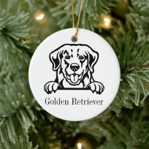 personalisierter Name des Golden Retriever Keramik Ornament