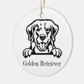 personalisierter Name des Golden Retriever Keramik Ornament (Links)