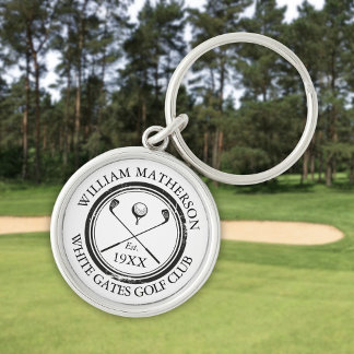 Personalisierter Name des Golfklubs Datum Schlüsselanhänger