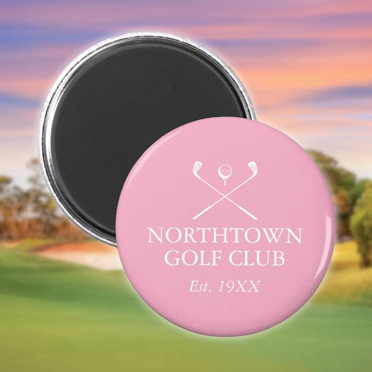 Personalisierter Name des Golfklubs Rosa Magnet
