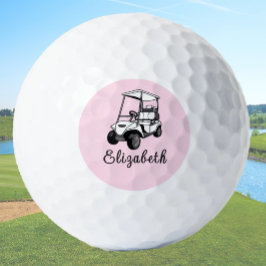 Personalisierter Name des Golfplatzes Schwarz, Wei Golfball