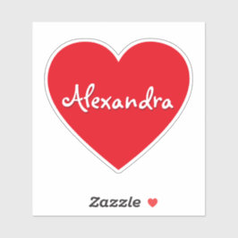 Personalisierter Name des großen roten Herzens Aufkleber