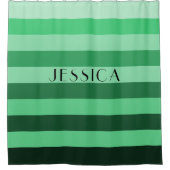 Personalisierter Name des grün gestrichenen Muster Duschvorhang (Vorderseite)