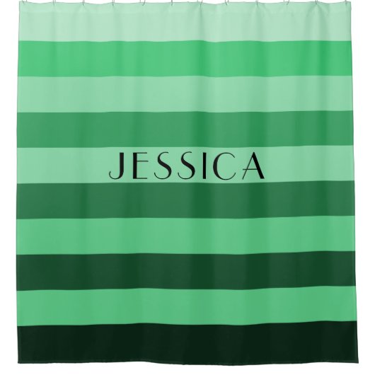 Personalisierter Name des grün gestrichenen Muster Duschvorhang (Vorderseite)