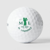 Personalisierter Name des grünen Golfers Golfball (Vorderseite)
