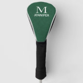 Personalisierter Name des grünen Texturleder Golf Headcover (Vorderseite)