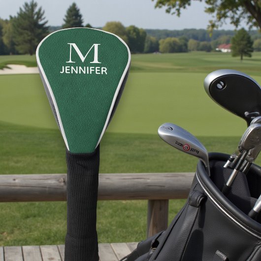 Personalisierter Name des grünen Texturleder Golf Headcover