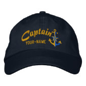 Personalisierter Name des Hauptmanns Nautical Anch Bestickte Kappe (Vorderseite)