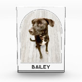 Personalisierter Name des Hauses Moderner Pfeil Fotoblock (Vorderseite)