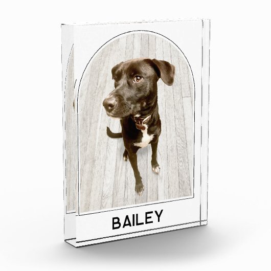 Personalisierter Name des Hauses Moderner Pfeil Fotoblock (Links)