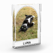 Personalisierter Name des Hauses Moderner Pfeil Fotoblock (Links)