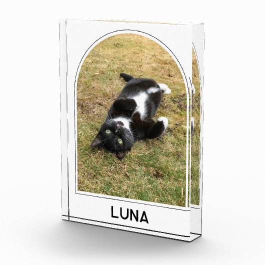 Personalisierter Name des Hauses Moderner Pfeil Fotoblock (Rechts)