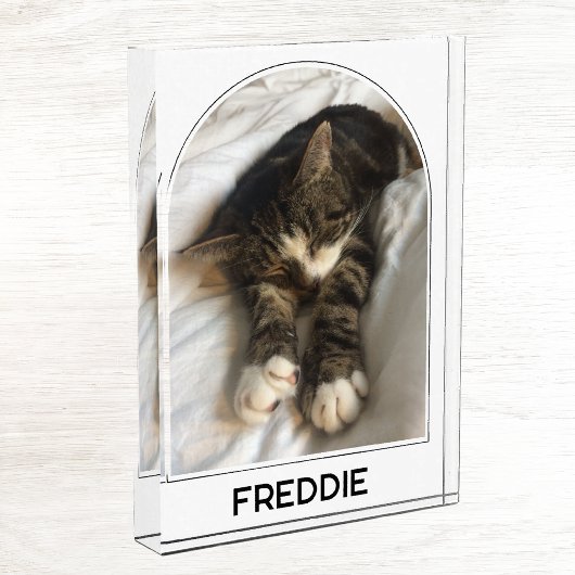 Personalisierter Name des Hauses Moderner Pfeil Fotoblock
