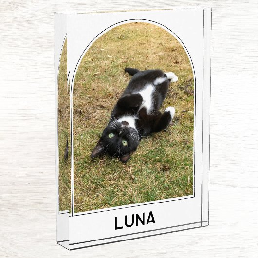 Personalisierter Name des Hauses Moderner Pfeil Fotoblock