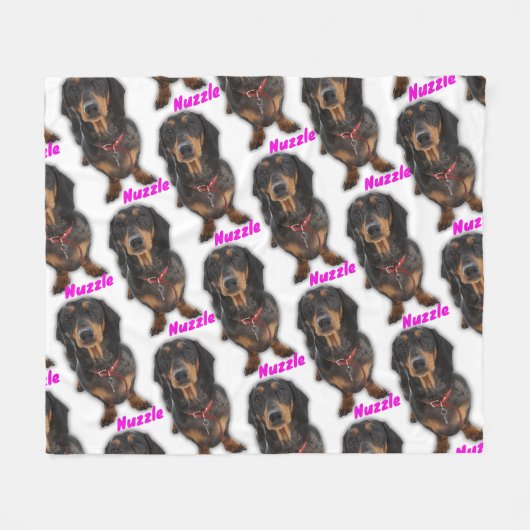 Personalisierter Name des Haustieres in Rosa | Hun Fleecedecke (Vorderseite (Horizontal))