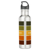Personalisierter Name des Herbstfarbblocks Edelstahlflasche (Rückseite)