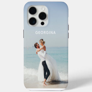 Personalisierter Name des Hochzeitstiefbilds iPhone 15 Pro Max Hülle