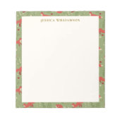 Personalisierter Name des Holzfuchs Botanisches Mu Notizblock (Vorderseite)