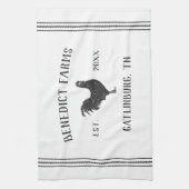 Personalisierter Name des Hühners, grau und weiß Geschirrtuch (Vertikal)