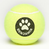 Personalisierter Name des Hundes auf Paw Tennisbälle (Rückseite)