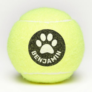 Personalisierter Name des Hundes auf Paw Tennisbälle