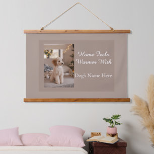 Personalisierter Name des Hundes, individuelles Ge Wandteppich Mit Holzrahmen