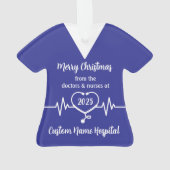 Personalisierter Name des Krankenhauses Frohe Weih Ornament (Rückseite)