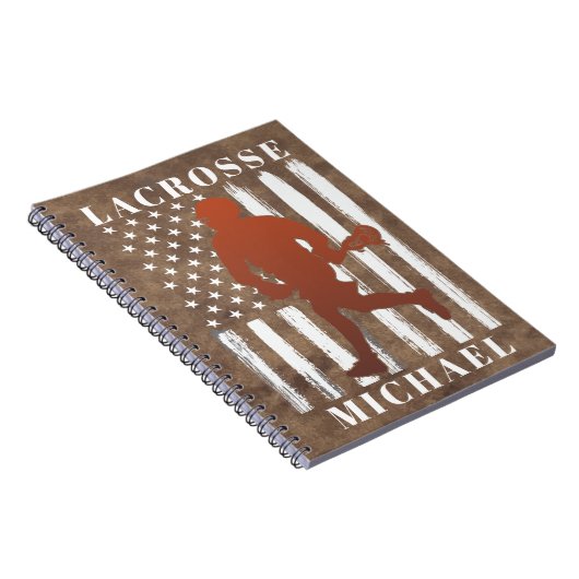 Personalisierter Name des Lacrosse Players Notizblock (Rechte Seite)