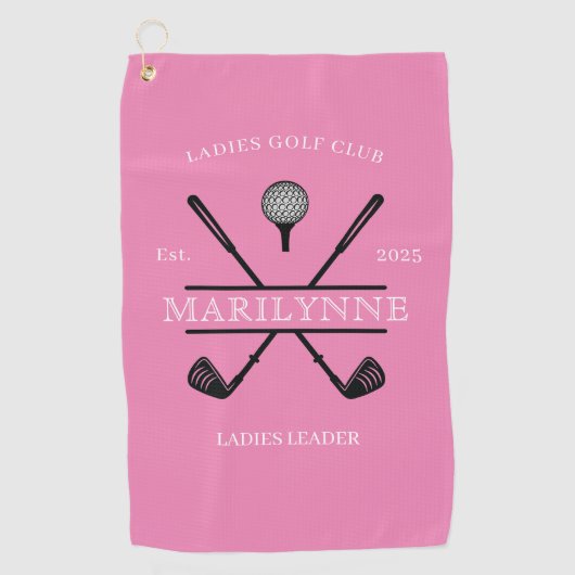 Personalisierter Name des Ladenklubs Golfhandtuch (Vorderseite)