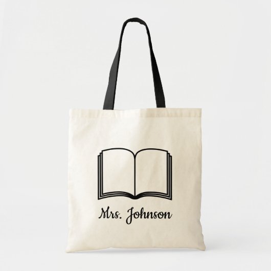 Personalisierter Name des Lehrers Buch Tragetasche (Vorne)