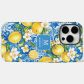 Personalisierter Name des Lemon Citrus Monogram Case-Mate iPhone Hülle (Rückseite (Horizontal))
