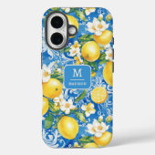 Personalisierter Name des Lemon Citrus Monogram Case-Mate iPhone Hülle (Rückseite)