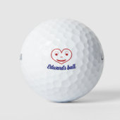 Personalisierter Name des lustigen Herzens, einzig Golfball (Vorderseite)