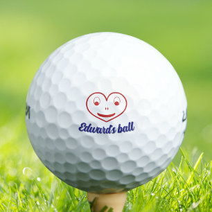 Personalisierter Name des lustigen Herzens, einzig Golfball