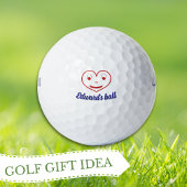 Personalisierter Name des lustigen Herzens, einzig Golfball