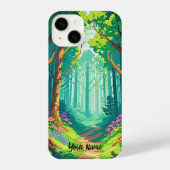 Personalisierter Name des Magischen Forest Pixel iPhone Hülle (Rückseite)