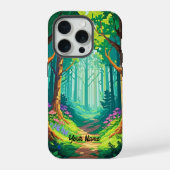 Personalisierter Name des Magischen Forest Pixel iPhone Hülle (Rückseite)