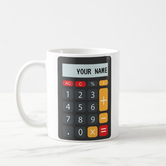 Personalisierter Name des Math Calculator Kaffeetasse (Links)