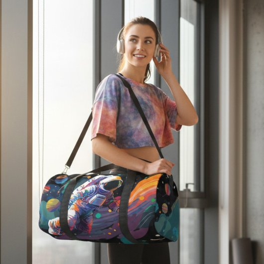 Personalisierter Name des modernen Astronauten Duffle Bag