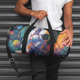 Personalisierter Name des modernen Astronauten Duffle Bag