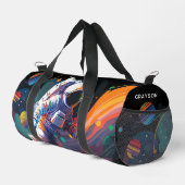 Personalisierter Name des modernen Astronauten Duffle Bag (Rechte Ecke)