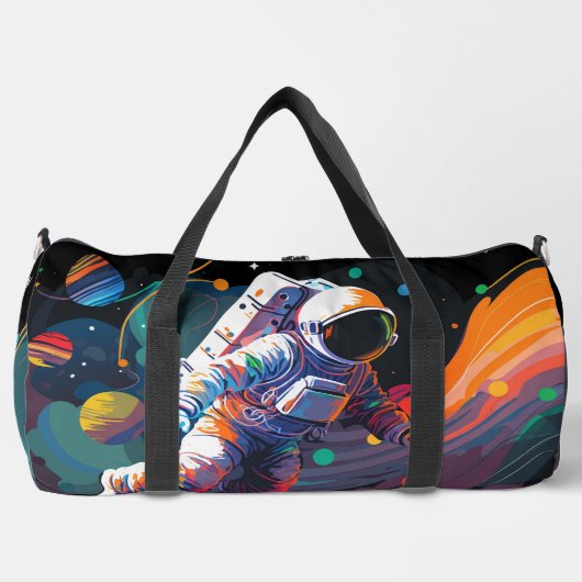 Personalisierter Name des modernen Astronauten Duffle Bag (Vorderseite)